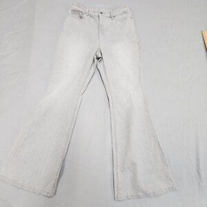 INC International Concepts Jeans Womens 14 High Rise Flare Gray Stretch Denim